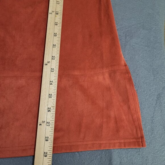 JOHN MARK Women's Small Faux Suede Sleeveless Top Tunic Orange Rust Tassel - Picture 7 of 9